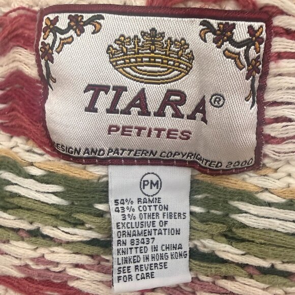 Vintage Tiara Petites Beaded Christmas Tree Cardigan | PM - Picture 8 of 9